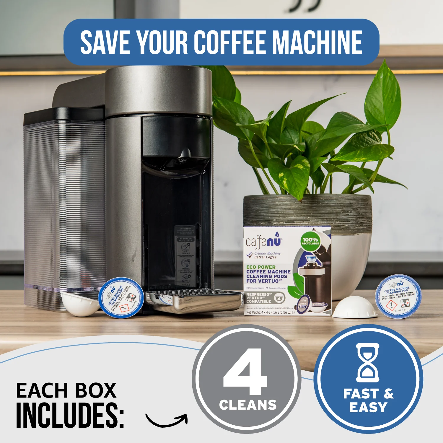 Caffenu Coffee Machine Cleaning Pods - Nespresso Vertuo compatible - Image 5