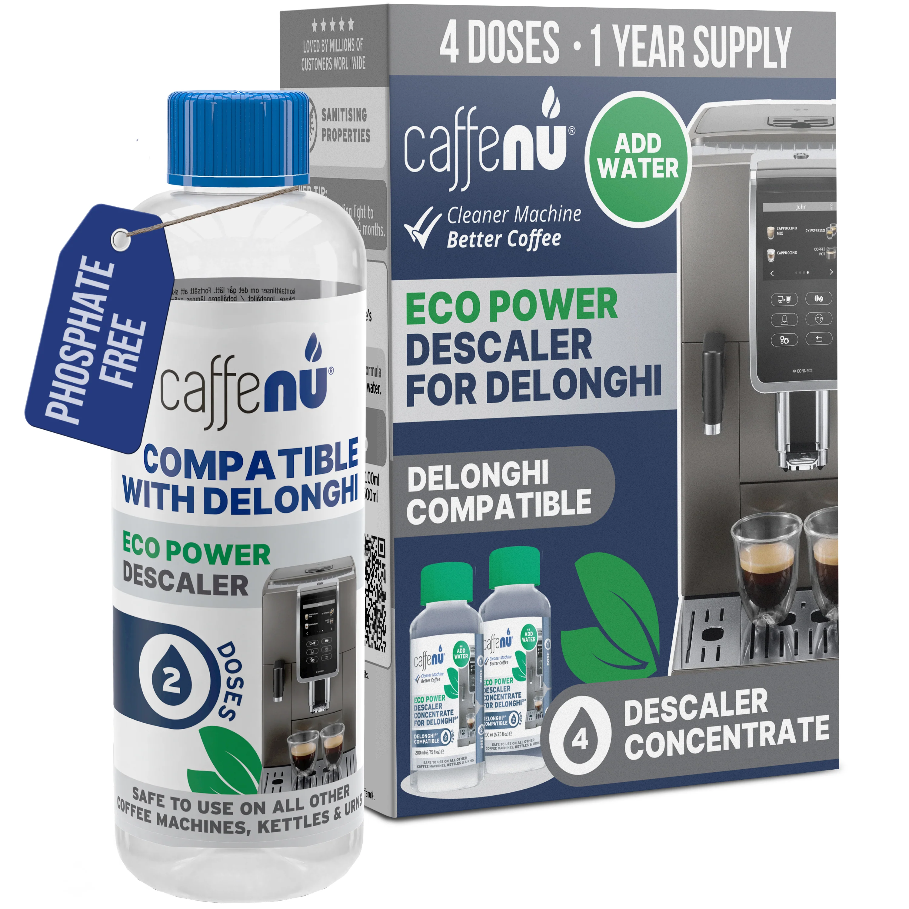 Caffenu Eco Descaler for Delonghi - Value pack (4 Uses)