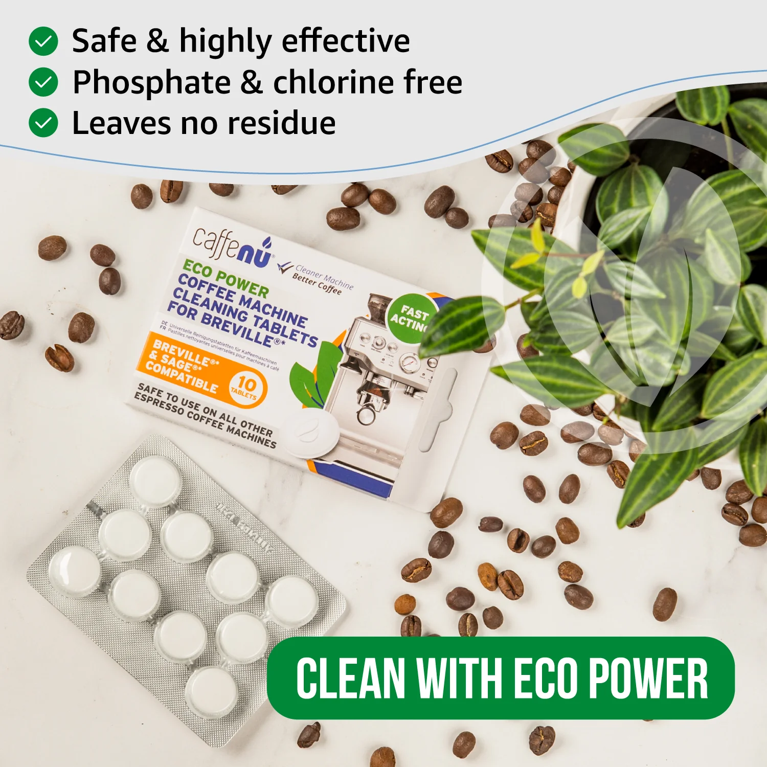 Caffenu Eco Power Coffee Cleaning Tablets for Breville Espresso machines - Image 4