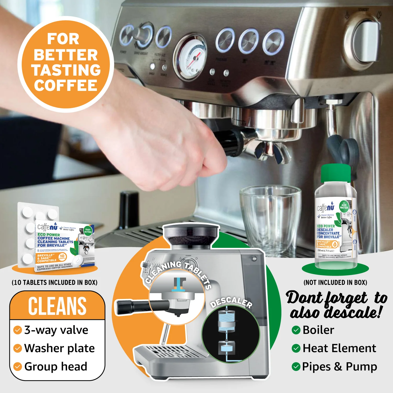 Caffenu Eco Power Coffee Cleaning Tablets for Breville Espresso machines - Image 6