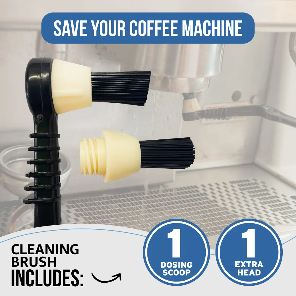 Caffenu Espresso Coffee Machine Group Head Cleaning Brush + Extra Head - Image 5