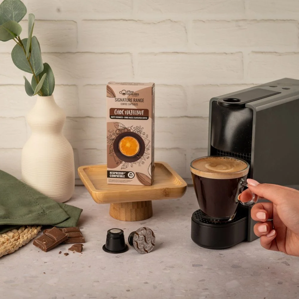 Choc Hazelnut Coffee & Syrup Bundle - 40 Nespresso compatible coffee capsules - Image 3