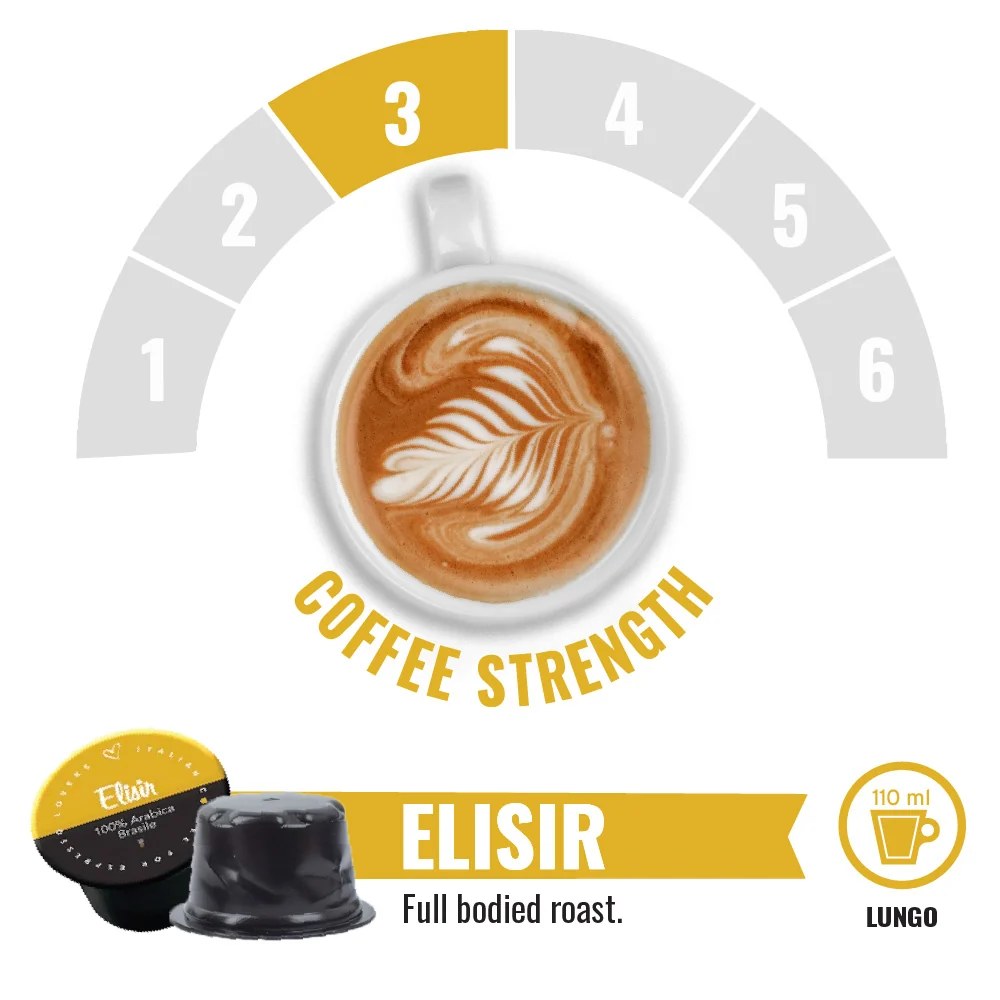 Elisir - 50 Lavazza Blue compatible coffee capsules - Image 2