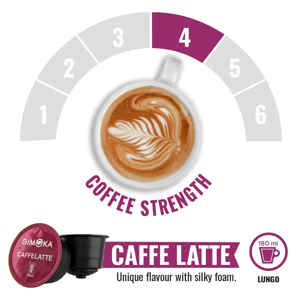 Gimoka Caffe Latte - 16 Nescafe Dolce Gusto compatible coffee capsules - Image 3