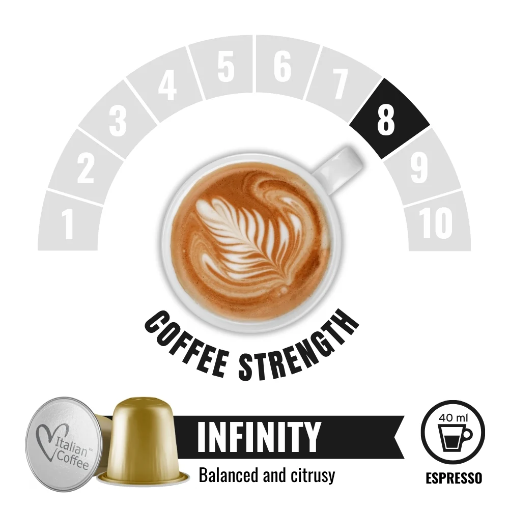 Italian Coffee Arabica Colombia Infinity - 10 Aluminium Nespresso compatible coffee capsules - Image 2