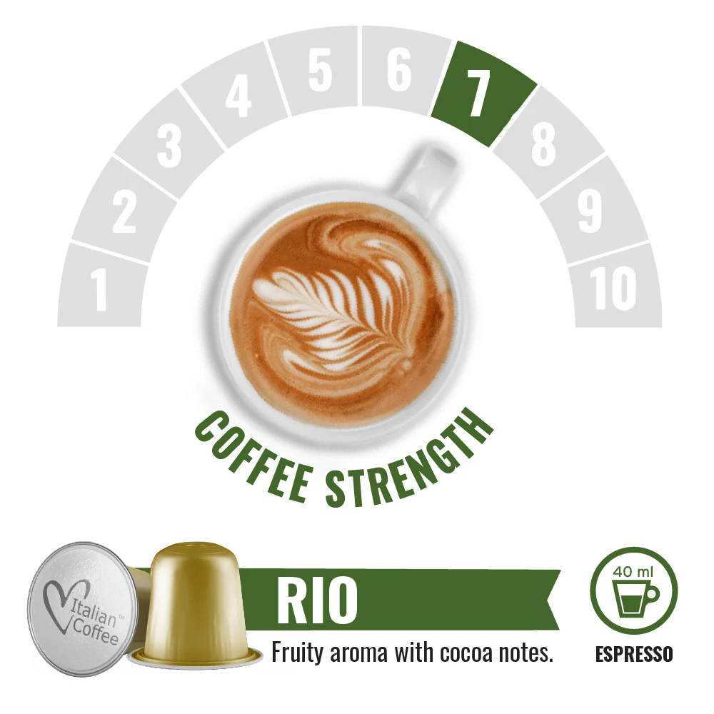 Italian Coffee Rio de Janeiro - 10 Aluminium Nespresso compatible coffee capsules - Image 2