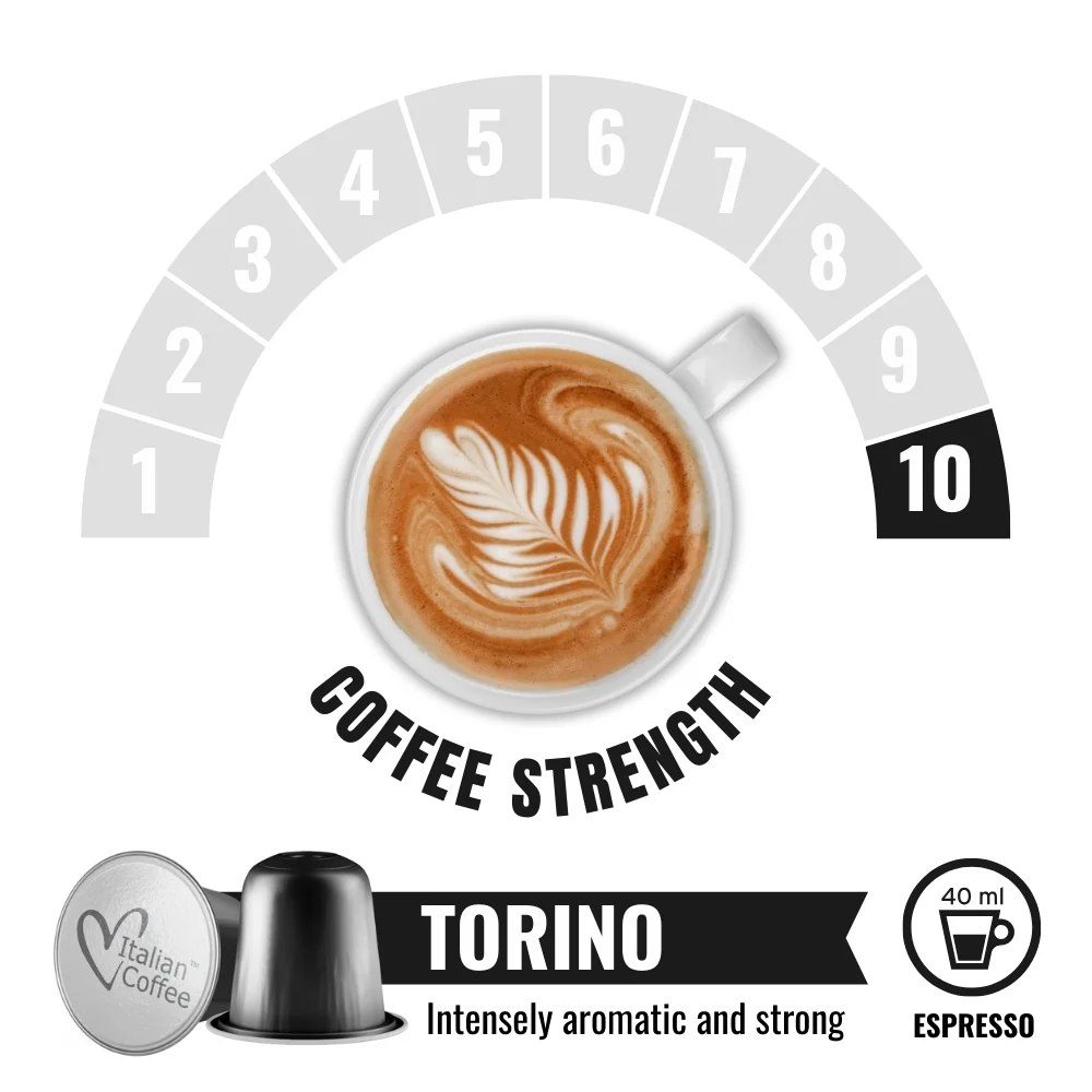 Italian Coffee Torino Ristretto - 10 Aluminium Nespresso compatible coffee capsules - Image 2