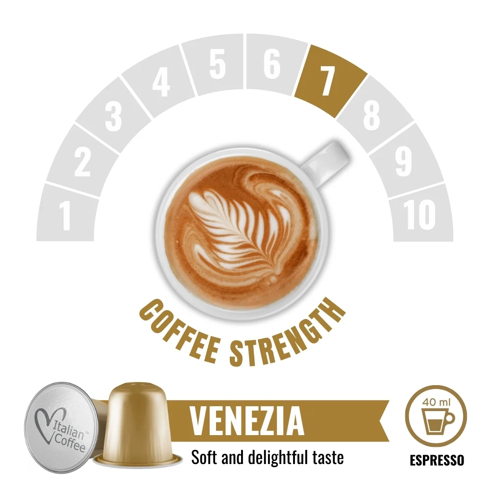 Italian Coffee Venezia Arabica - 10 Aluminium Nespresso compatible coffee capsules - Image 2