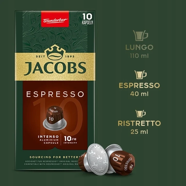 Jacobs ESP 10 Intenso - 10 Aluminium Nespresso compatible coffee capsules - Image 3