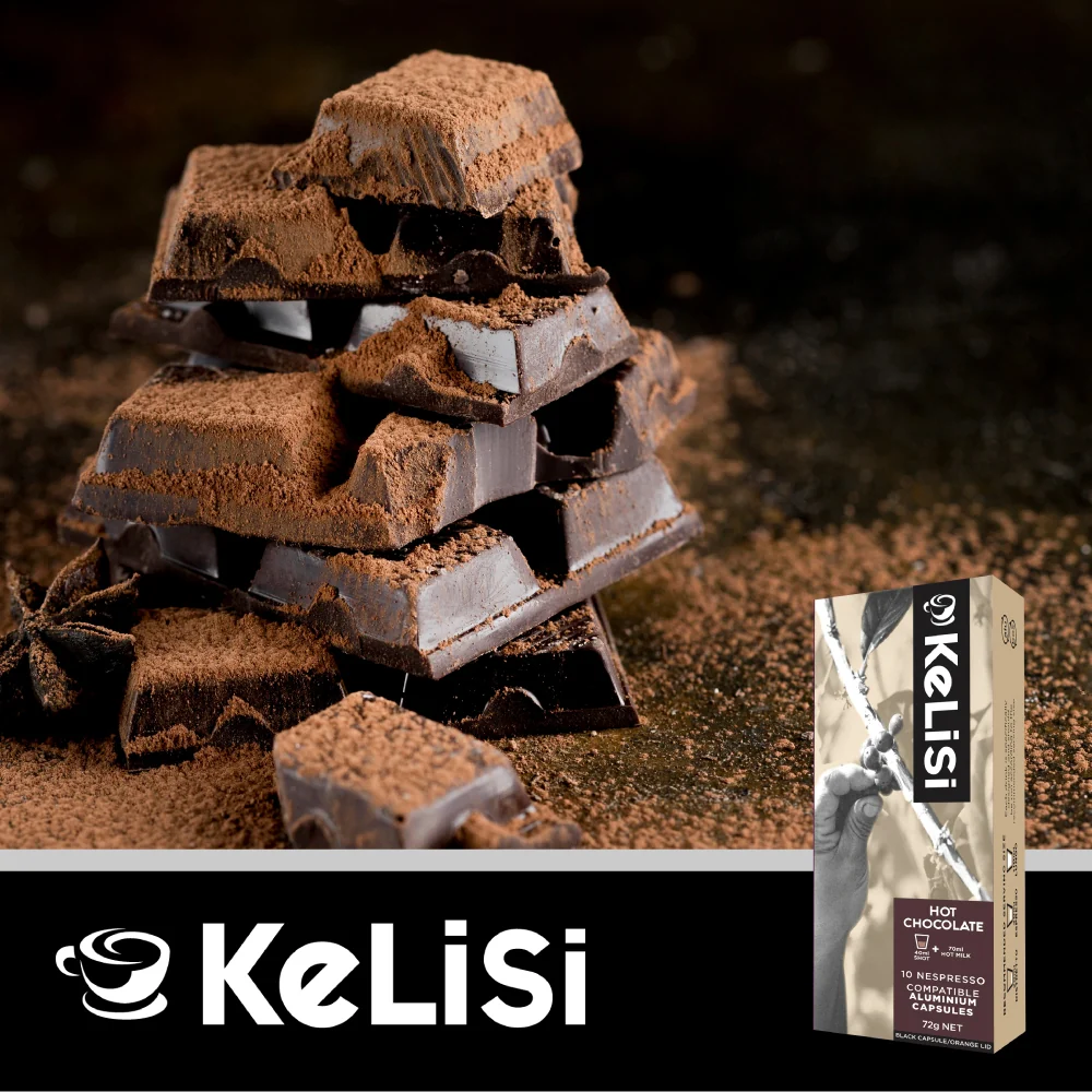 Kelisi Hot Chocolate - 10 Aluminium Nespresso compatible capsules - Image 3