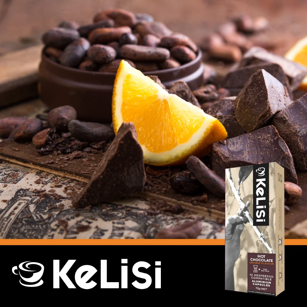 Kelisi Orange Hot Chocolate - 10 Aluminium Nespresso compatible capsules - Image 3
