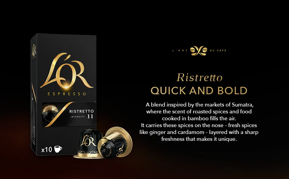 L'OR Ristretto - 10 Aluminium Nespresso compatible coffee capsules - Image 4