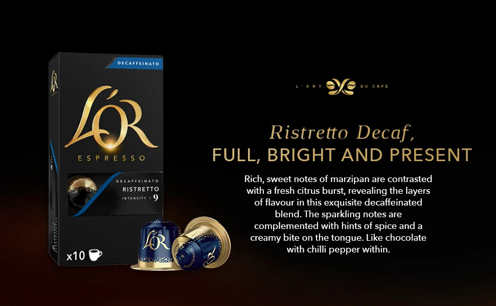 L'OR Ristretto Decaf - 10 Aluminium Nespresso compatible coffee capsules - Image 4