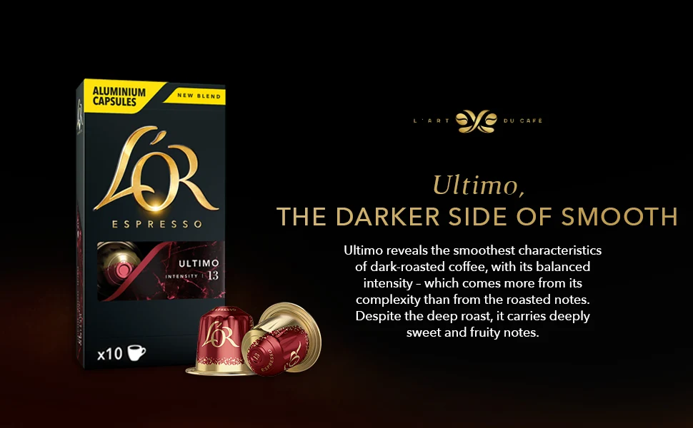 L'OR Ultimo - 10 Aluminium Nespresso compatible coffee capsules - Image 4