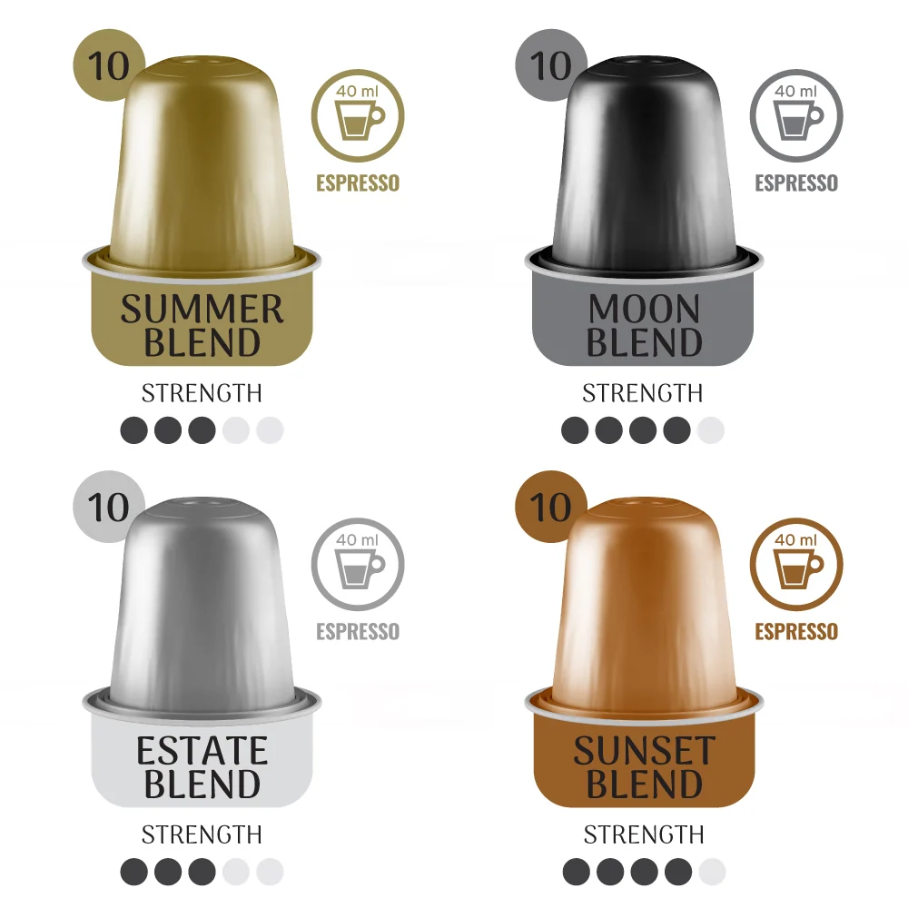 Platinum Selection - 40 Aluminium Nespresso Compatible Coffee Capsules - Image 2