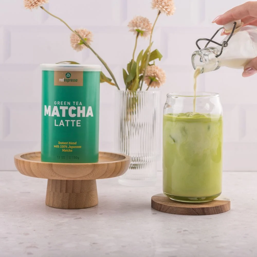red espresso - Instant Green Tea Matcha Latte 180g Tin - Image 4