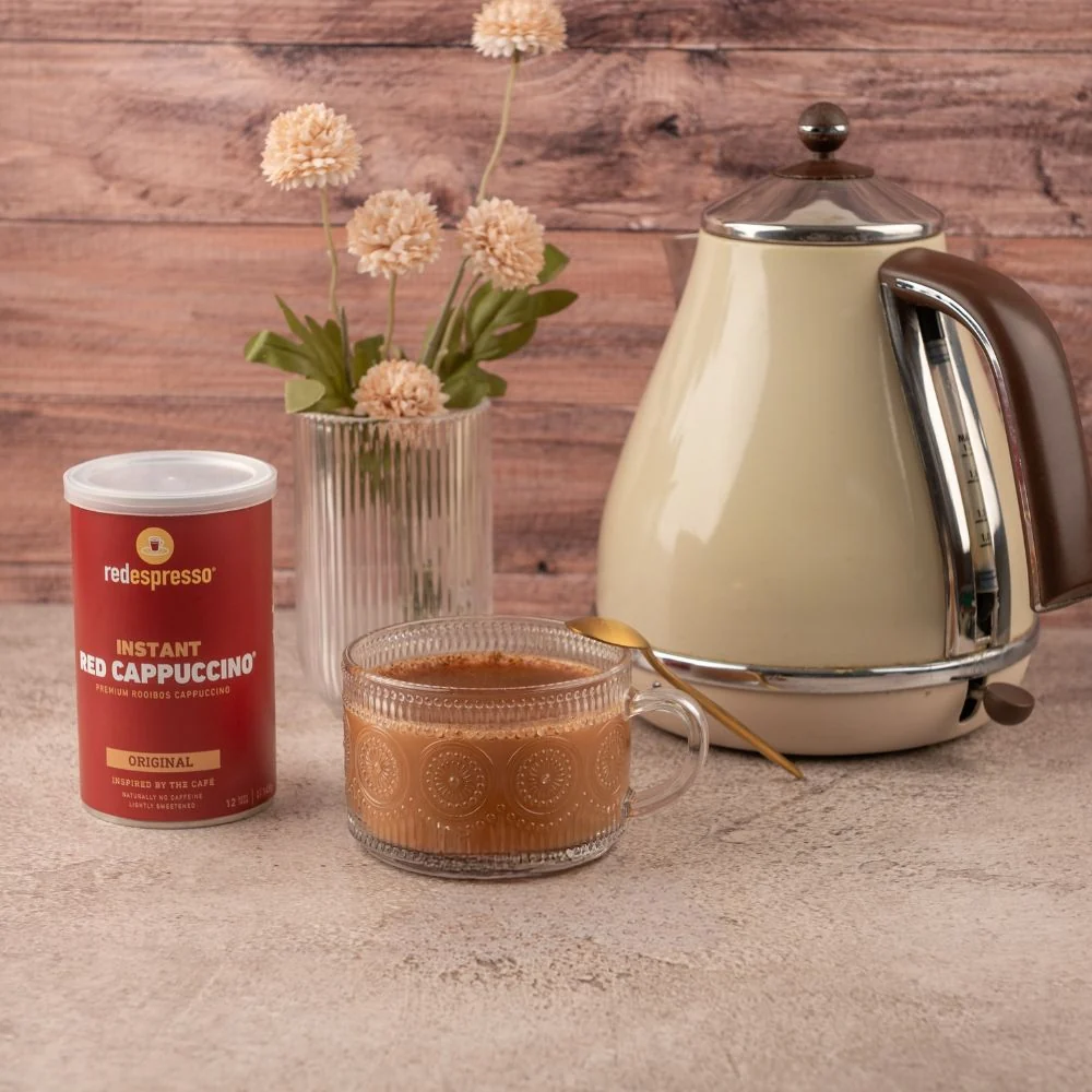red espresso - Instant Rooibos Red Cappuccino Original 145g Tin - Image 4