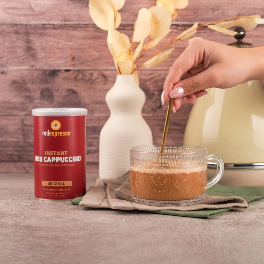 red espresso - Instant Rooibos Red Cappuccino Original 145g Tin - Image 5