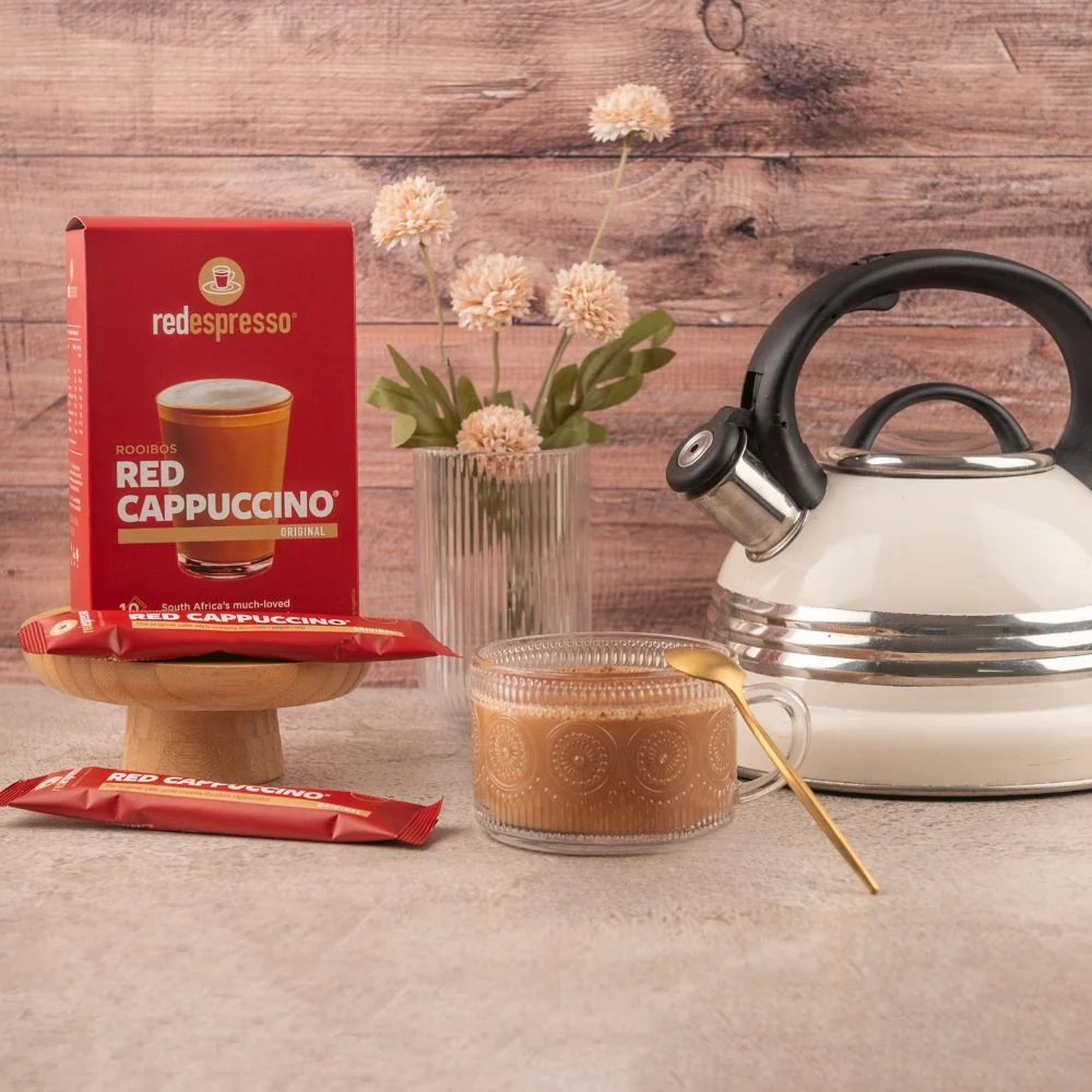 red espresso - Instant Rooibos Red Cappuccino Sachets 10 x 16g - Image 4