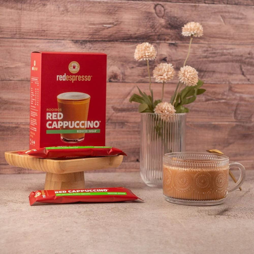 red espresso - Instant Red Cappuccino Reduced Sugar Sachets 10 x 11g - Image 3