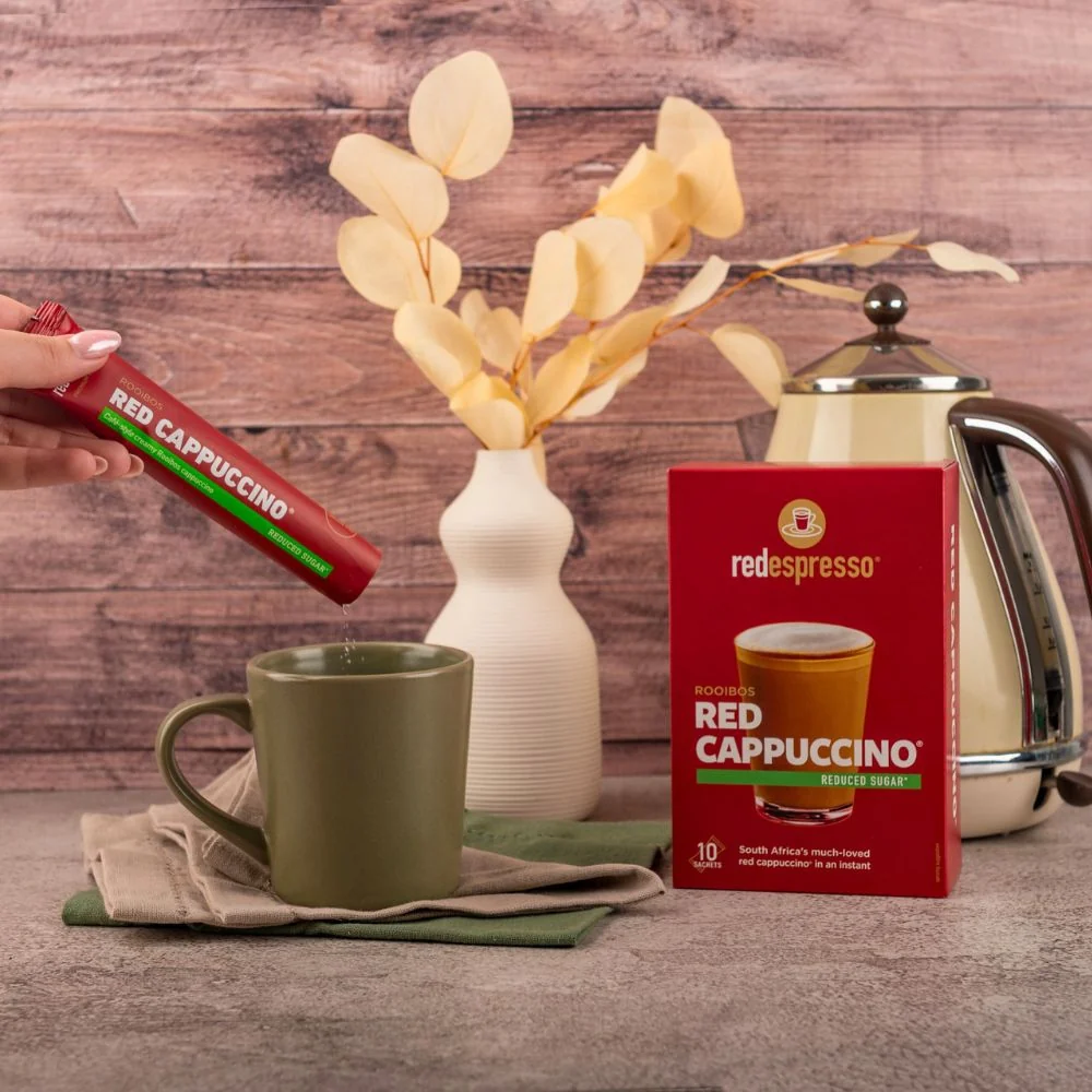 red espresso - Instant Red Cappuccino Reduced Sugar Sachets 10 x 11g - Image 5