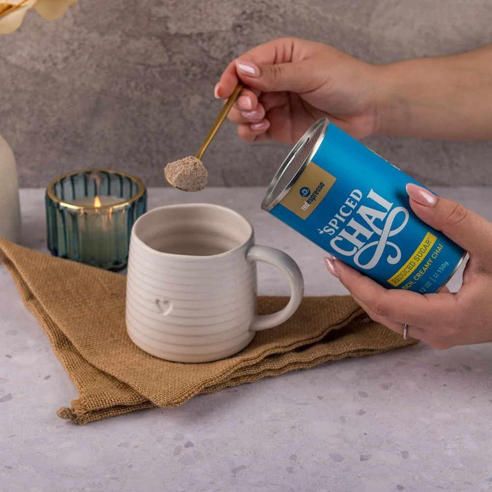 red espresso - Instant Spiced Chai Reduced Sugar Latte 150g Tin - 12 Servings - Image 4