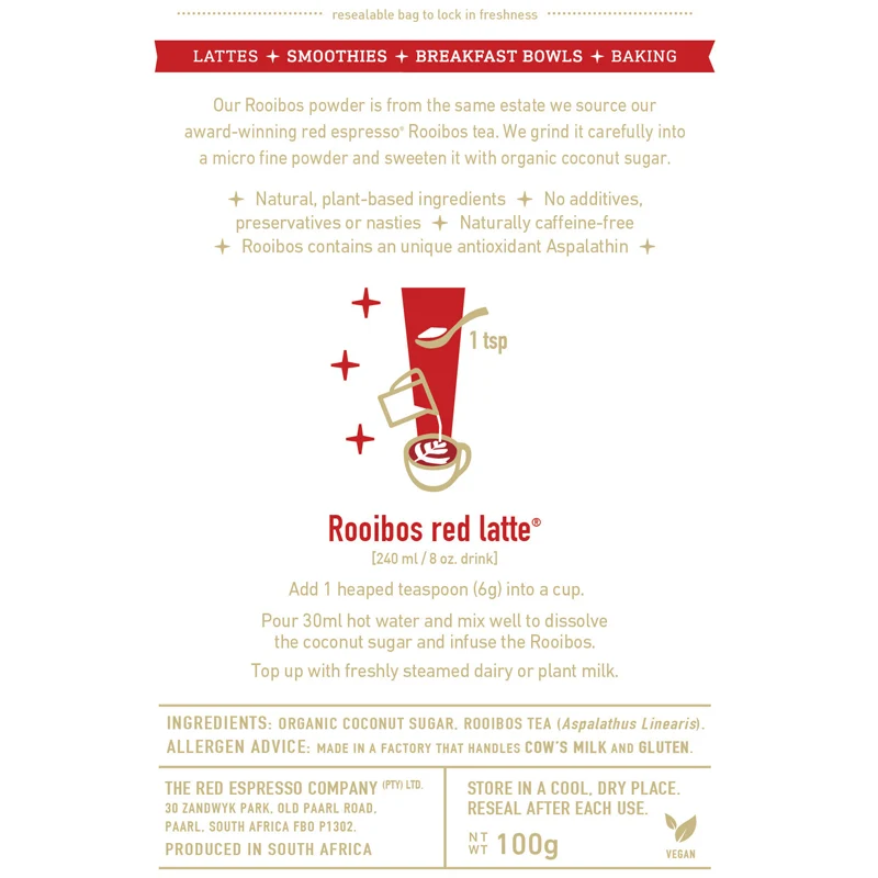 red espresso - Rooibos Matcha Superfood Latte Mix 100g - Image 2