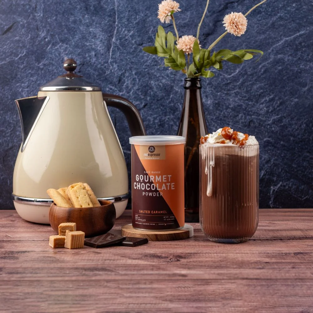 red espresso - Salted Caramel Gourmet Hot Chocolate 350g Tin - Image 4