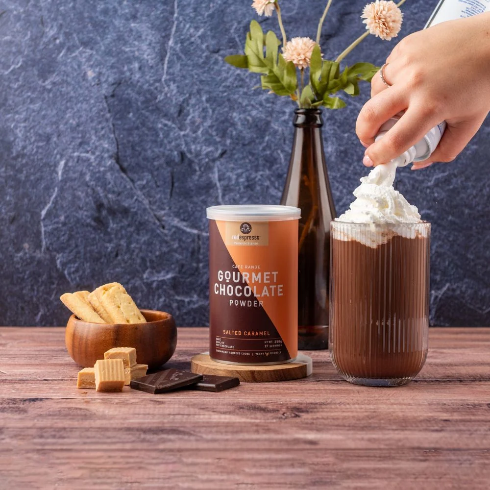 red espresso - Salted Caramel Gourmet Hot Chocolate 350g Tin - Image 5