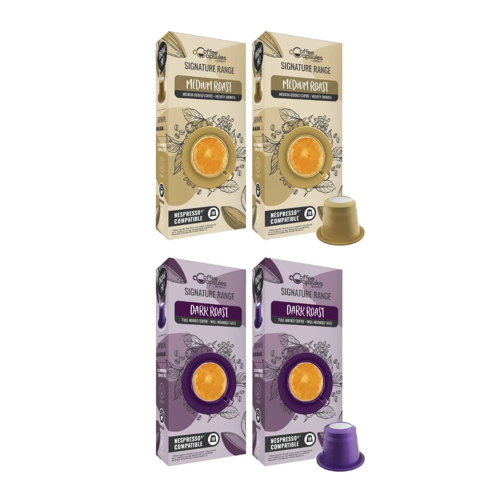 Signature Dark and Medium Bundle - 40 Nespresso compatible coffee capsules