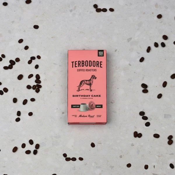 Terbodore Birthday Cake - 10 Compostable Nespresso Compatible Coffee Capsules - Image 7