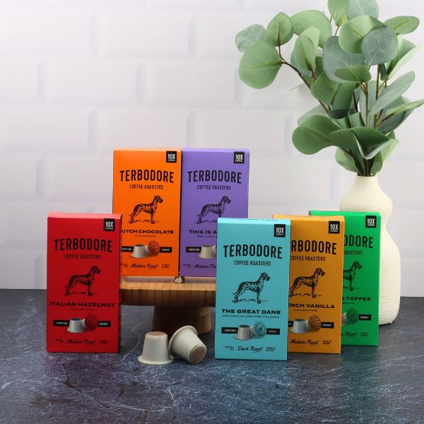 Terbodore Full Range Variety - 60 Compostable Nespresso compatible coffee capsules - Image 4
