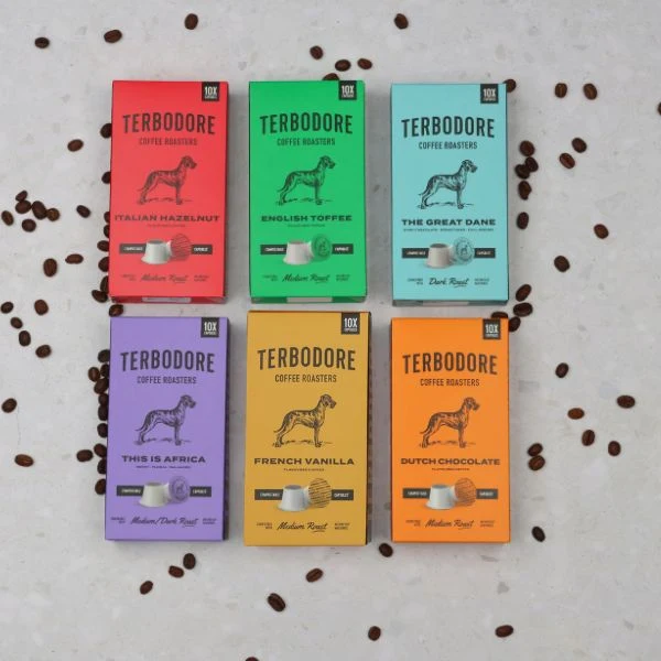 Terbodore Full Range Variety - 60 Compostable Nespresso compatible coffee capsules - Image 7
