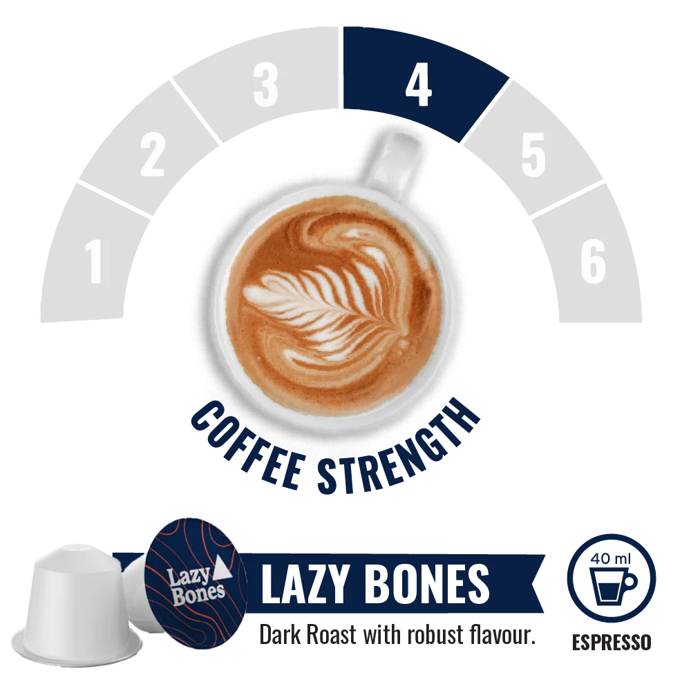 Terbodore Lazy Bones – 10 Compostable Nespresso compatible coffee capsules - Image 3