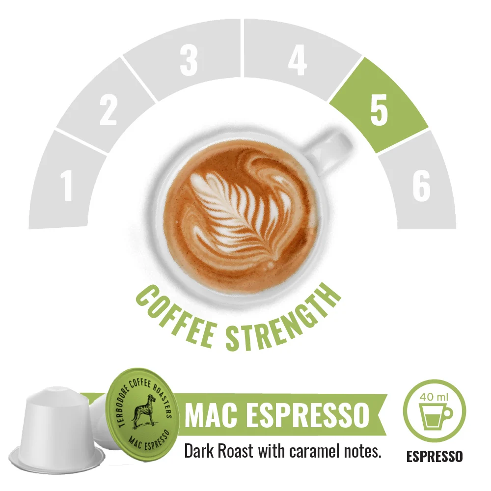 Terbodore Mac Espresso – 10 Compostable Nespresso compatible coffee capsules - Image 3