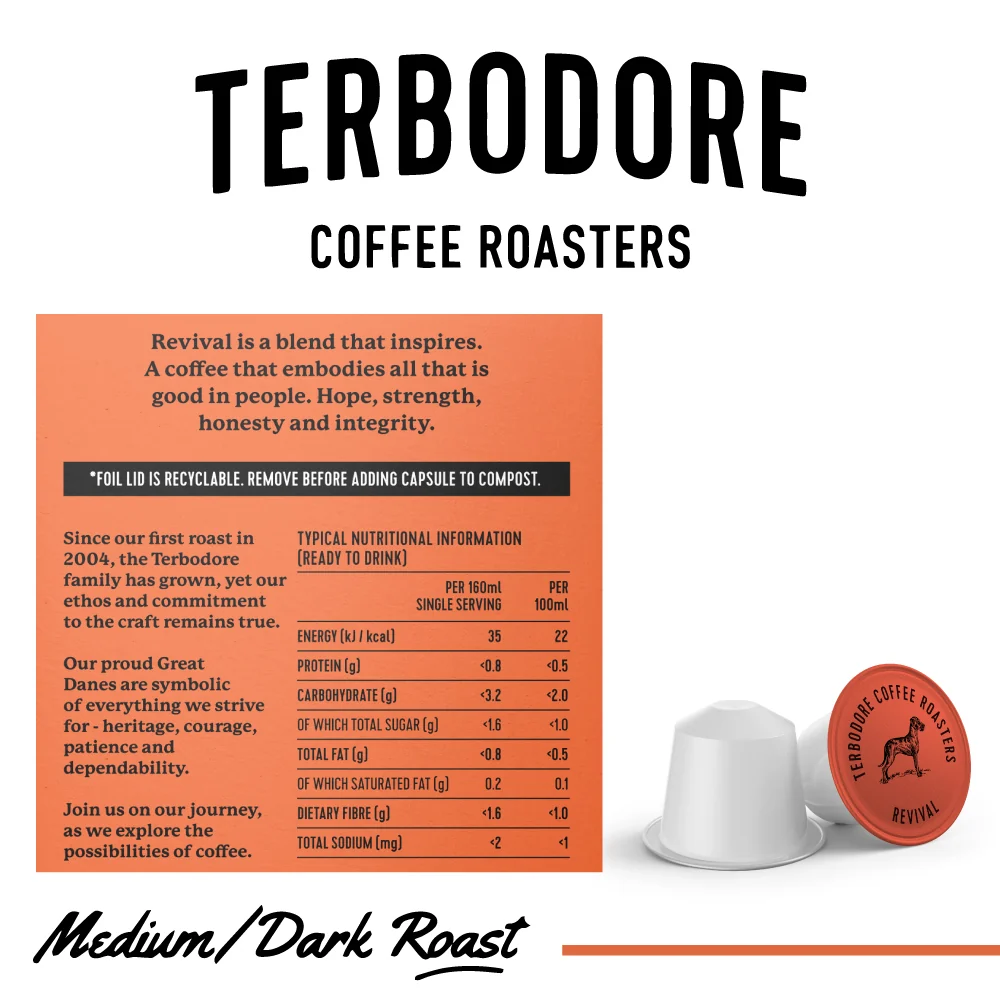 Terbodore Revival – 10 Compostable Nespresso compatible coffee capsules - Image 2