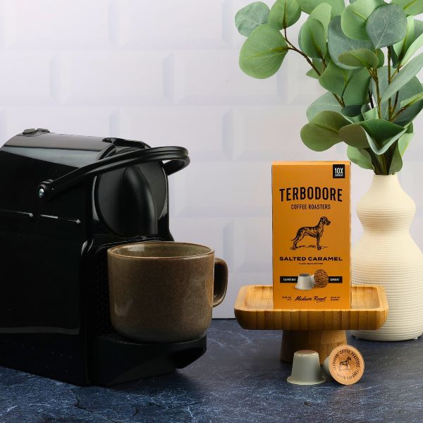 Terbodore Salted Caramel - 10 Compostable Nespresso Compatible Coffee Capsules - Image 5
