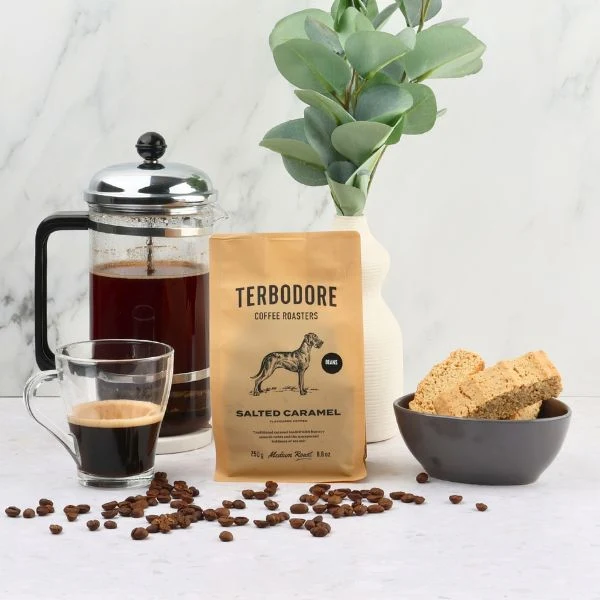 Terbodore Salted Caramel Coffee Beans - 250g - Image 5