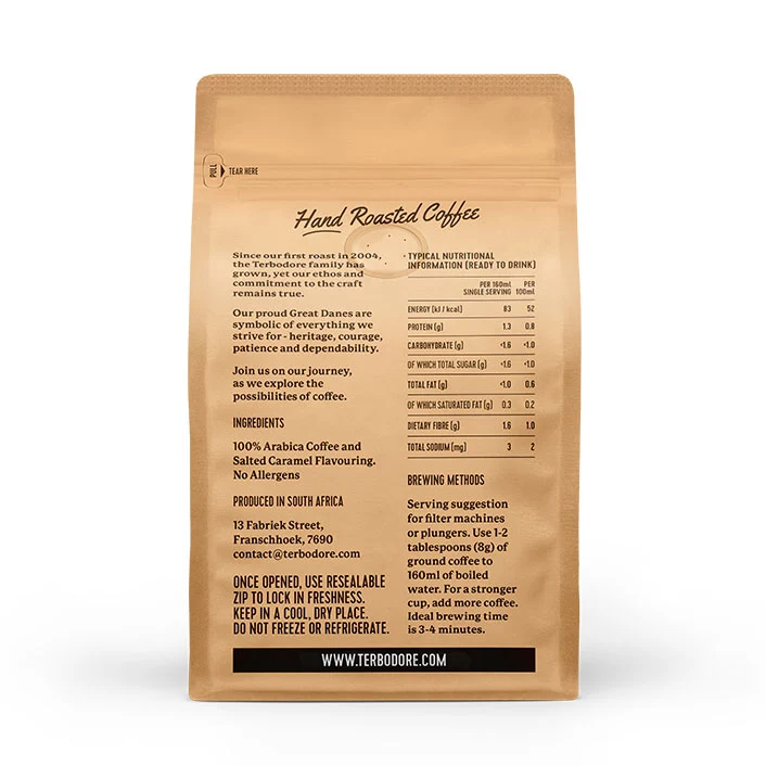 Terbodore Salted Caramel Filter Coffee - 250g - Image 3