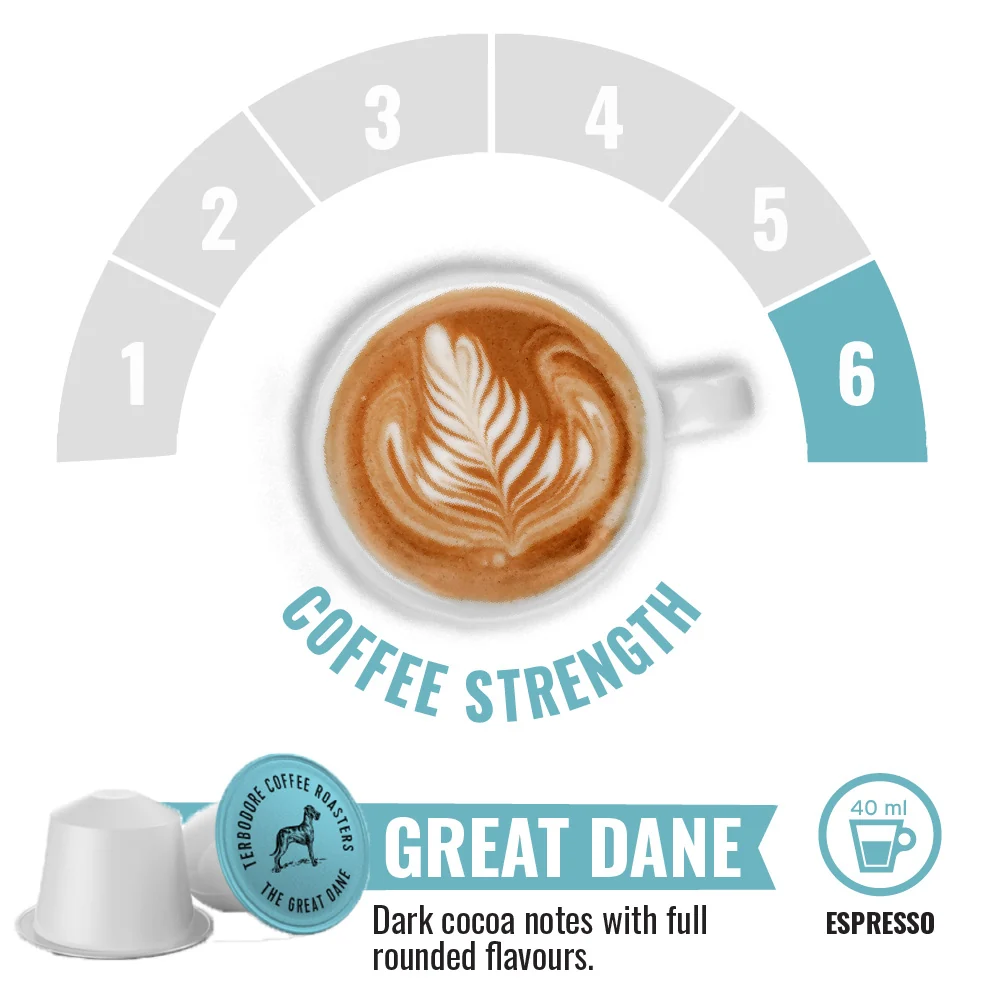 Terbodore The Great Dane – 10 Compostable Nespresso compatible coffee capsules - Image 3