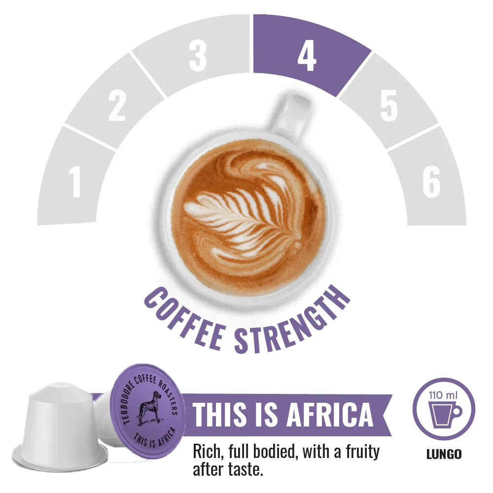 Terbodore This is Africa – 10 Compostable Nespresso compatible coffee capsules - Image 3