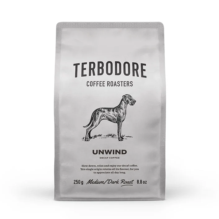 Terbodore Unwind Decaf Coffee Beans - 250g - Image 2