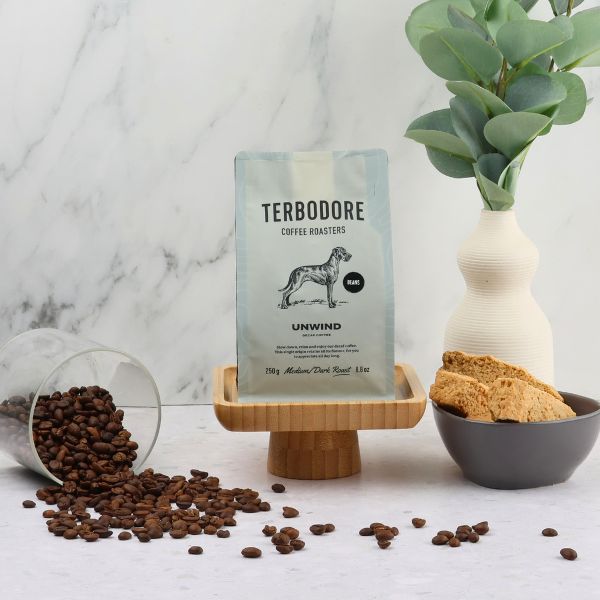 Terbodore Unwind Decaf Coffee Beans - 250g - Image 4