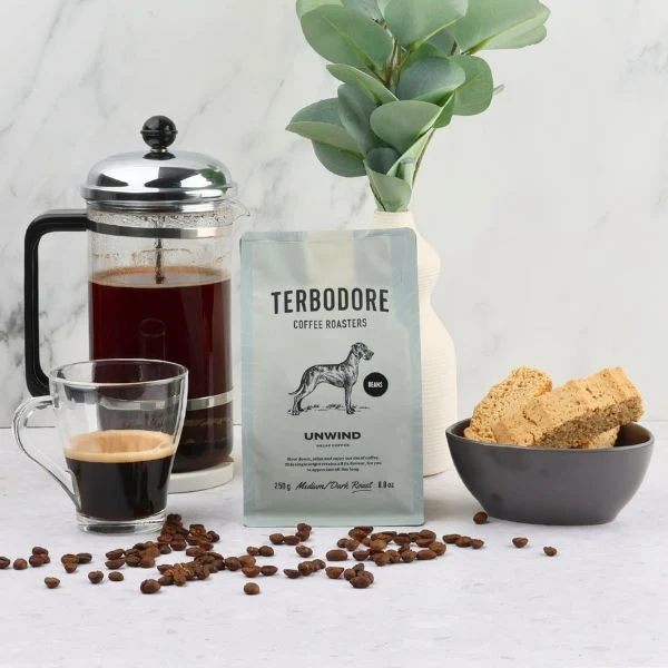Terbodore Unwind Decaf Coffee Beans - 250g - Image 6